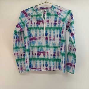 DSG Girls L Rash Guard Tide Dye Multi Long Sleeve 50 UV Protection